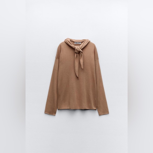 ZARA BASIC KNIT SCARF SWEATER - Picture 5 of 10